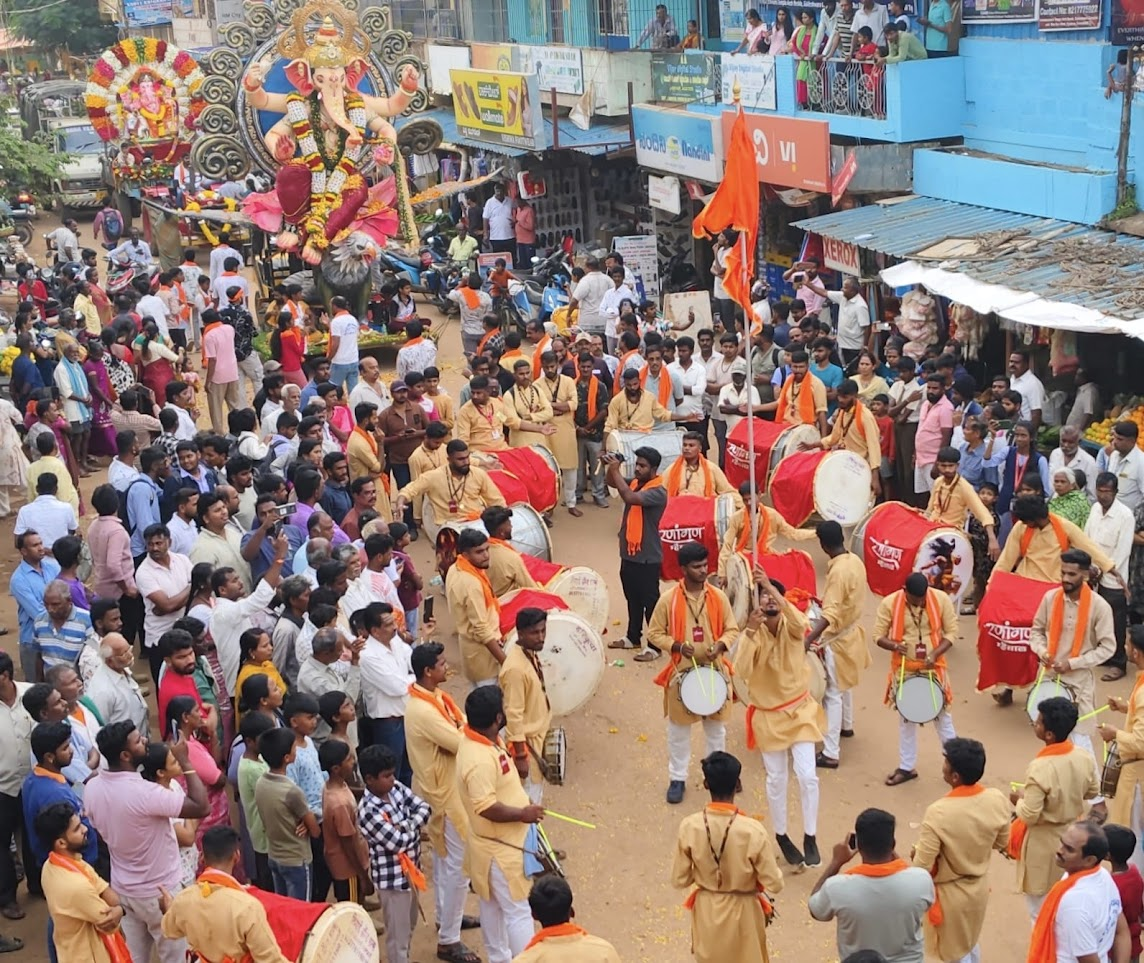 Festival procession with drummers